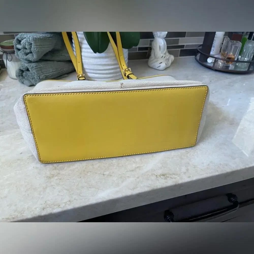 Michael Kors Cream and Yellow Leather Tote - Picture 7 of 15